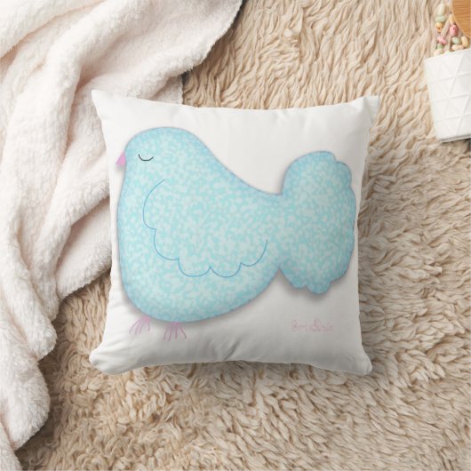 Blue bird pillow クッション (ブランケット)