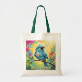 Blue Bird Quote Tote Bag トートバッグ (正面)
