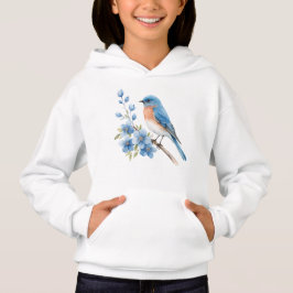 Blue bird with blue flowers