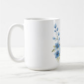Blue bird with blue flowers コーヒーマグカップ (左)