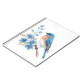 Blue bird with blue flowers ノートブック (左側)
