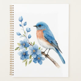 Blue bird with blue flowers プランナー手帳
