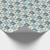 Blue Birds and Snowflakes Christmas Winter Pattern ラッピングペーパー (角)