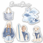 Blue Birds Clouds Summer Breeze シール (正面)