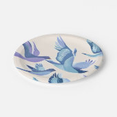 Blue Birds Flying | Modern Watercolor ペーパープレート (アングル)