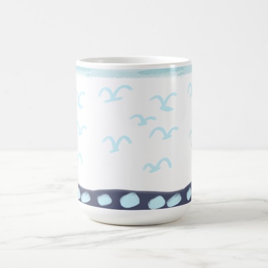 Blue birds mug-ceramic コーヒーマグカップ (中央)