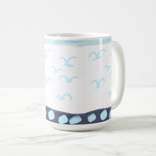 Blue birds mug-ceramic コーヒーマグカップ (正面右)