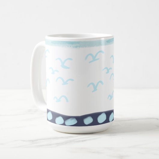 Blue birds mug-ceramic コーヒーマグカップ (正面左)