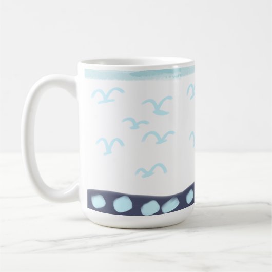 Blue birds mug-ceramic コーヒーマグカップ (左)