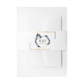 Blue Birds on a Branch金ゴールドフレームフローラI 招待状ベリーバンド (正面例)