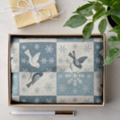 Blue Birds & Snowflakes Christmas Winter Decoupage 薄葉紙 (ギフト)