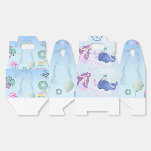 Blue  Birthday Invitation フェイバーボックス (見開き)