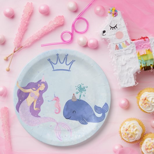 Blue Birthday Invitation ペーパープレート (パーティー)