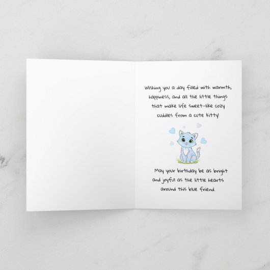 Blue Birthday kitty カード (内部)