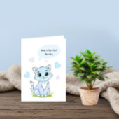 Blue Birthday kitty カード