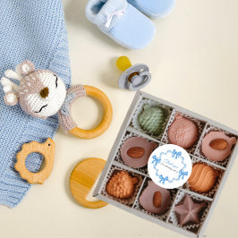 Blue Birthday Thank You Sticker ラウンドシール