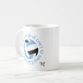 blue blackバレーボールコートは私の幸せな場所である コーヒーマグカップ (正面左)