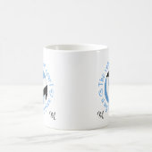 blue blackバレーボールコートは私の幸せな場所である コーヒーマグカップ (中央)