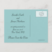 Blue Black日付モダンはがきを保存 案内ポストカード (裏面)