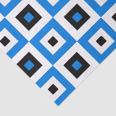 Blue Black and White Checkered Squares Pattern 薄葉紙 (詳細)