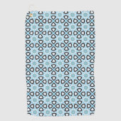 Blue, black and white geometric patterned  ゴルフタオル (正面)