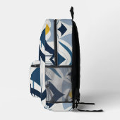 Blue Black and Yellow Abstract Backpack プリントバックパック (右)