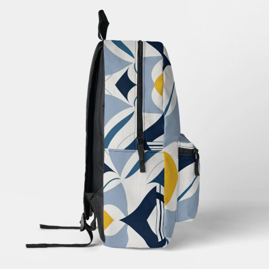Blue Black and Yellow Abstract Backpack プリントバックパック (左)