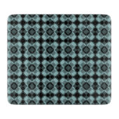 Blue Black Checker Argyle Pattern カッティングボード (正面)