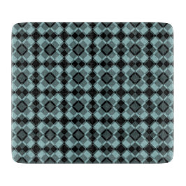 Blue Black Checker Argyle Pattern カッティングボード
