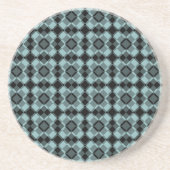 Blue Black Checker Argyle Pattern コースター (正面)