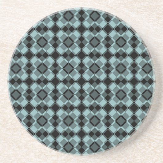 Blue Black Checker Argyle Pattern コースター (正面)