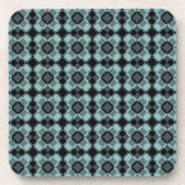 Blue Black Checker Argyle Pattern コースター (正面)