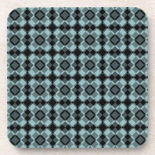 Blue Black Checker Argyle Pattern コースター (正面)