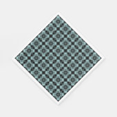 Blue Black Checker Argyle Pattern スタンダードランチョンナプキン (角)