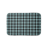 Blue Black Checker Argyle Pattern バスマット (正面)