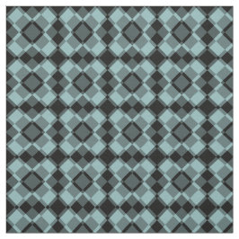 Blue Black Checker Argyle Pattern ファブリック