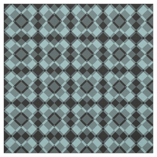 Blue Black Checker Argyle Pattern ファブリック (見本)