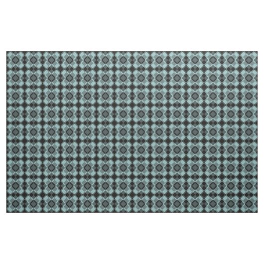 Blue Black Checker Argyle Pattern ファブリック (ファットクウォーター)
