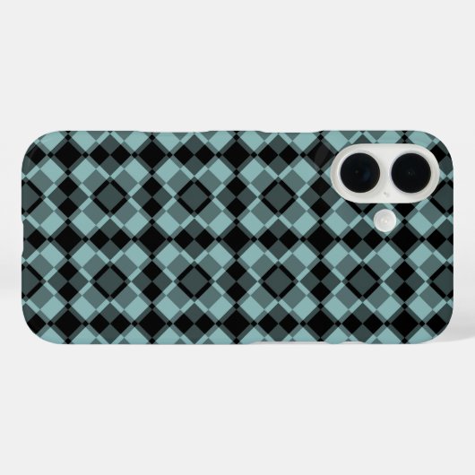 Blue Black Checker Argyle Pattern Case-Mate iPhoneケース (裏面 (横))