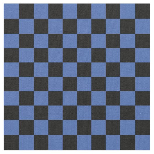 Blue & Black Checkerboard ファブリック (クローズアップ)