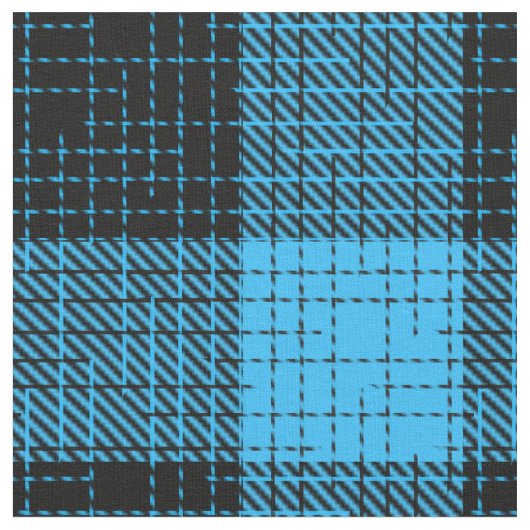  Blue Black Crosshatch Buffalo Check ファブリック (クローズアップ)