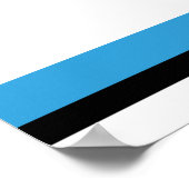 Blue Black Gray on White Abstract Mosaic-like Look ポスター (角)