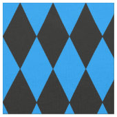 Blue Black Harlequin Diamonds Checkers Design  ファブリック (クローズアップ)