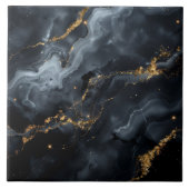Blue-Black Marble Gold Glitter ID1172b タイル (正面)