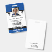 Blue & Black Medical Employee DoctorナースID バッジ (表裏)