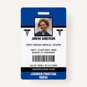 Blue & Black Medical Employee DoctorナースID バッジ (正面)