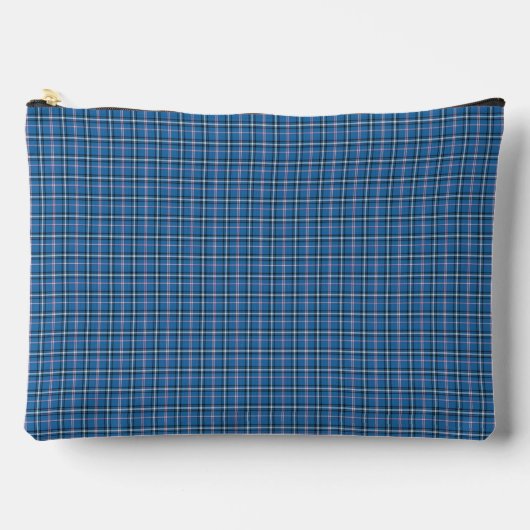 Blue Black Plaid Classic Pattern Modern アクセサリーポーチ (正面)