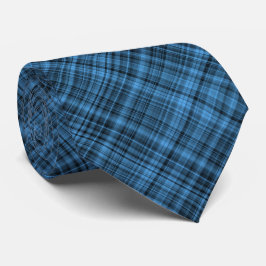 Blue Black Plaid Pattern ネクタイ
