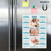 Blue Black Red 2026 Calendar Photo Collage Magnet