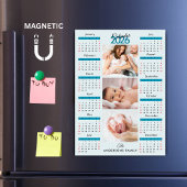 Blue Black Red 2026 Calendar Photo Collage Magnet